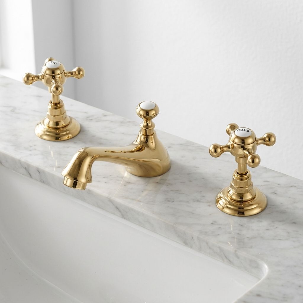 Wrenholt Vintage Polished Chrome Widespread Basin Mixer Tap