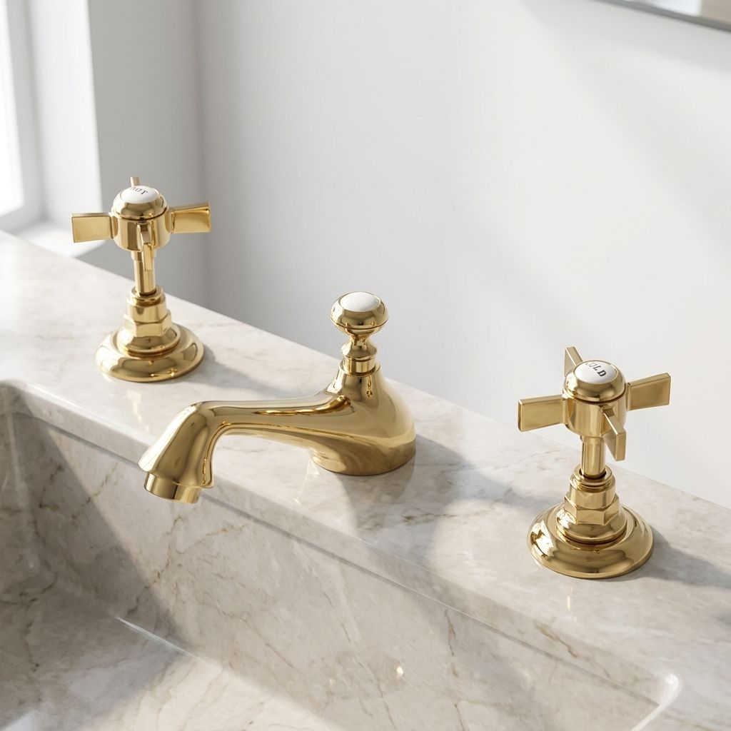 Wrenholt Vintage Polished Chrome Widespread Basin Mixer Tap