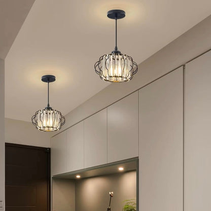Gold Crystal Flush Ceiling Light