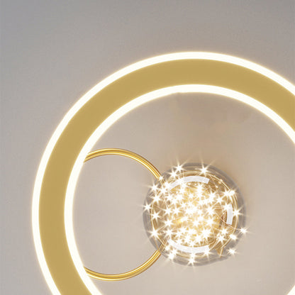 Golden Starry Glass Ceiling Light