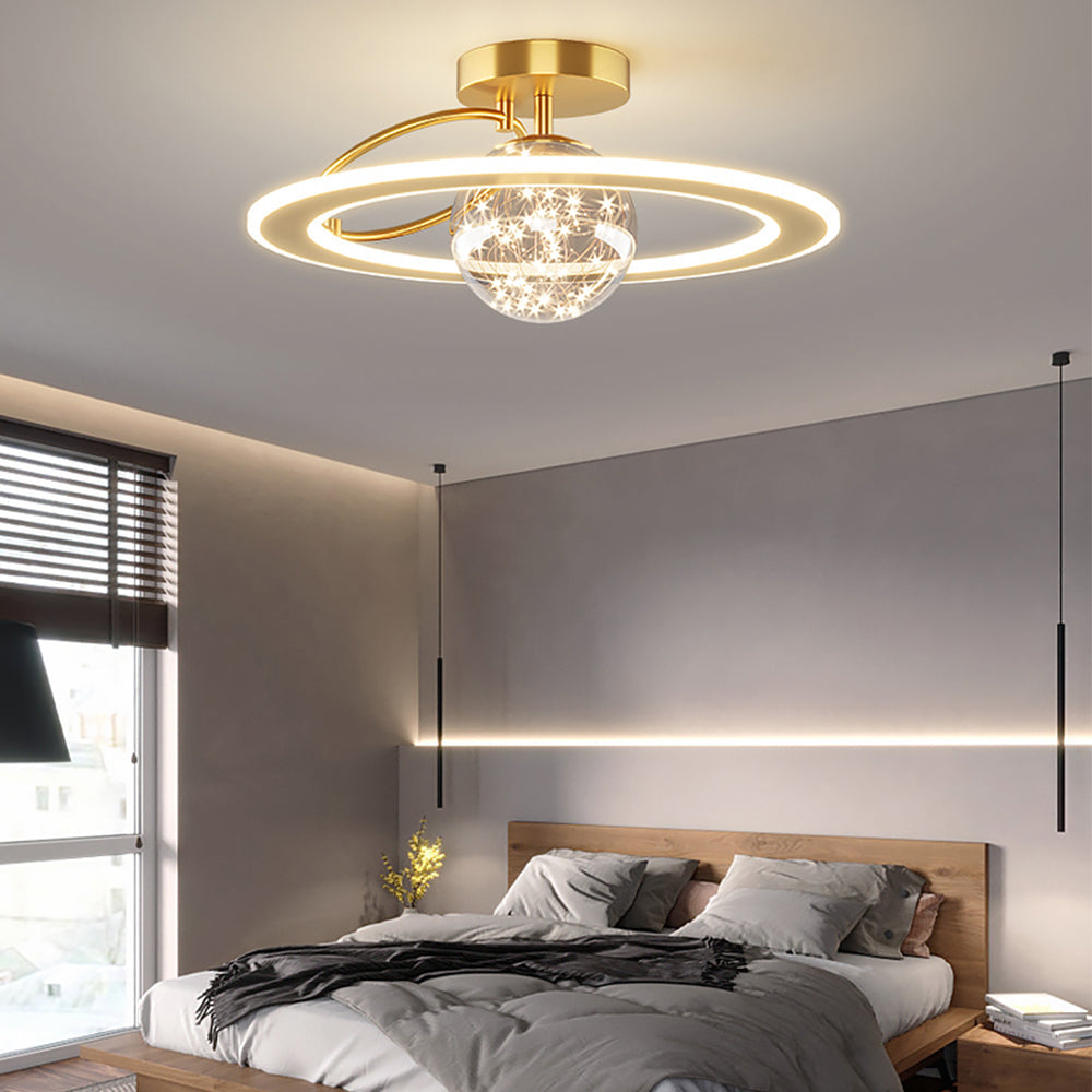 Golden Starry Glass Ceiling Light
