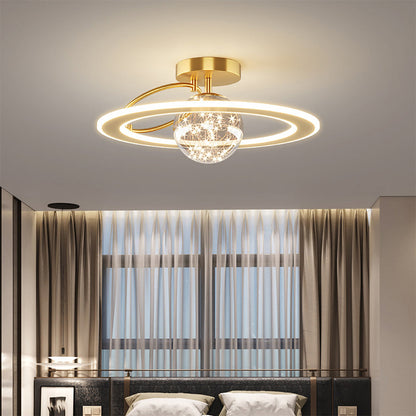 Golden Starry Glass Ceiling Light