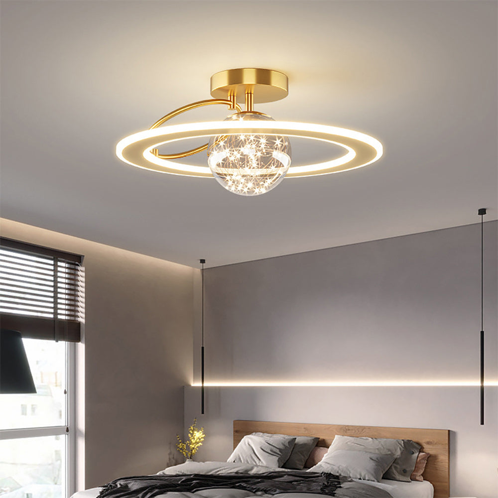 Golden Starry Glass Ceiling Light