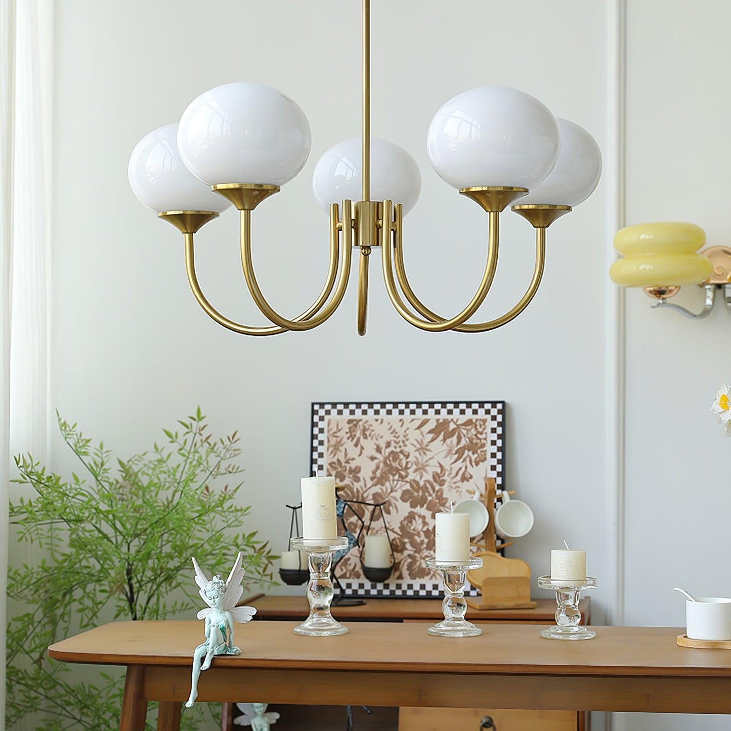 Pink Bubble Glass Chandelier