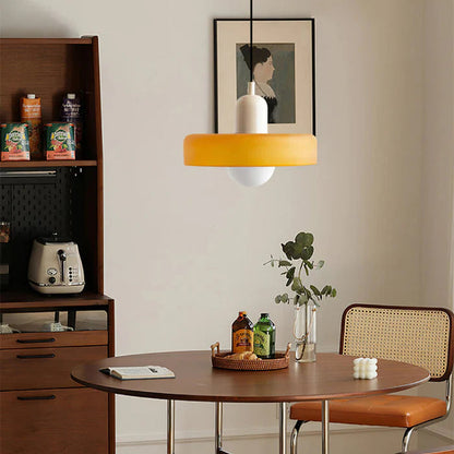 Colorful Glass Pendant Lamp in Art Deco Style