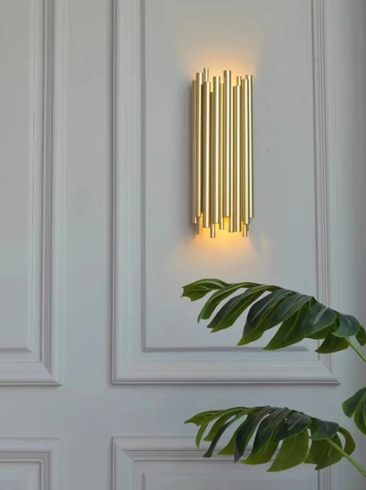 Modern Brass Tube Wall Light