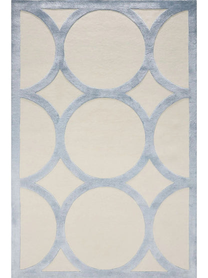 Modern wool rug for living room cream