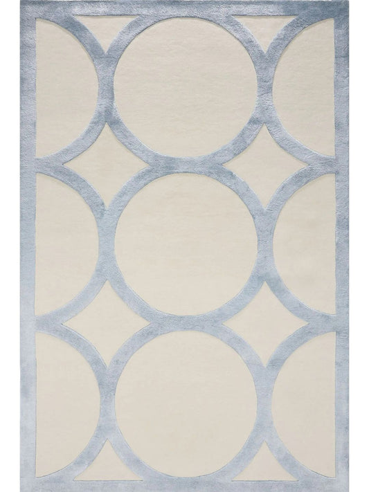 Modern wool rug for living room cream