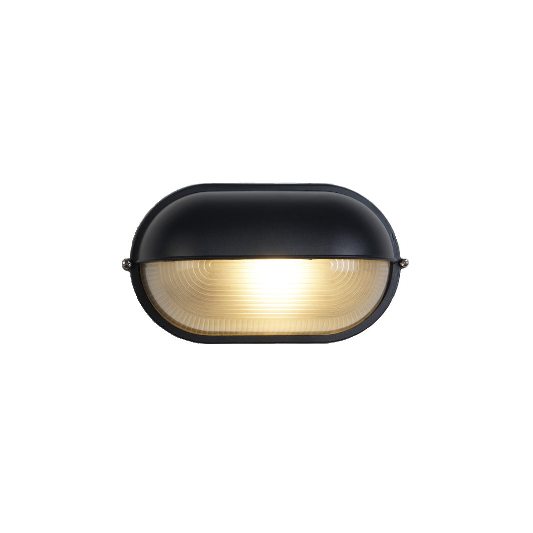 Industrial Outdoor Wall Lamp with Ribbed Glass