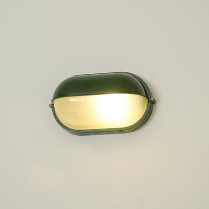 Industrial Outdoor Wall Lamp with Ribbed Glass