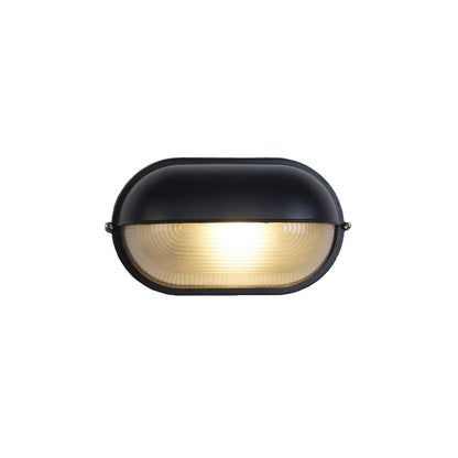 Industrial Outdoor Wall Lamp with Ribbed Glass