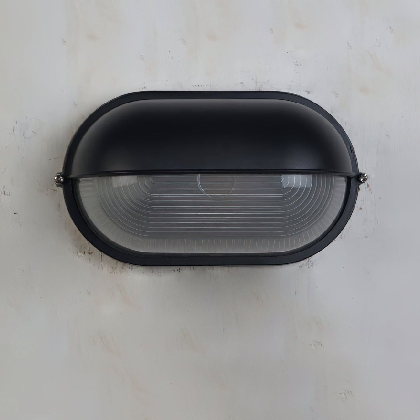 Industrial Outdoor Wall Lamp with Ribbed Glass