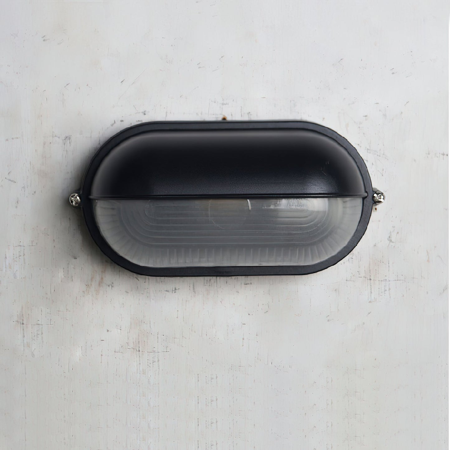 Industrial Outdoor Wall Lamp with Ribbed Glass