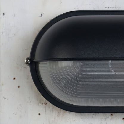 Industrial Outdoor Wall Lamp with Ribbed Glass