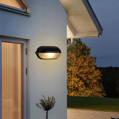 Industrial Outdoor Wall Lamp with Ribbed Glass
