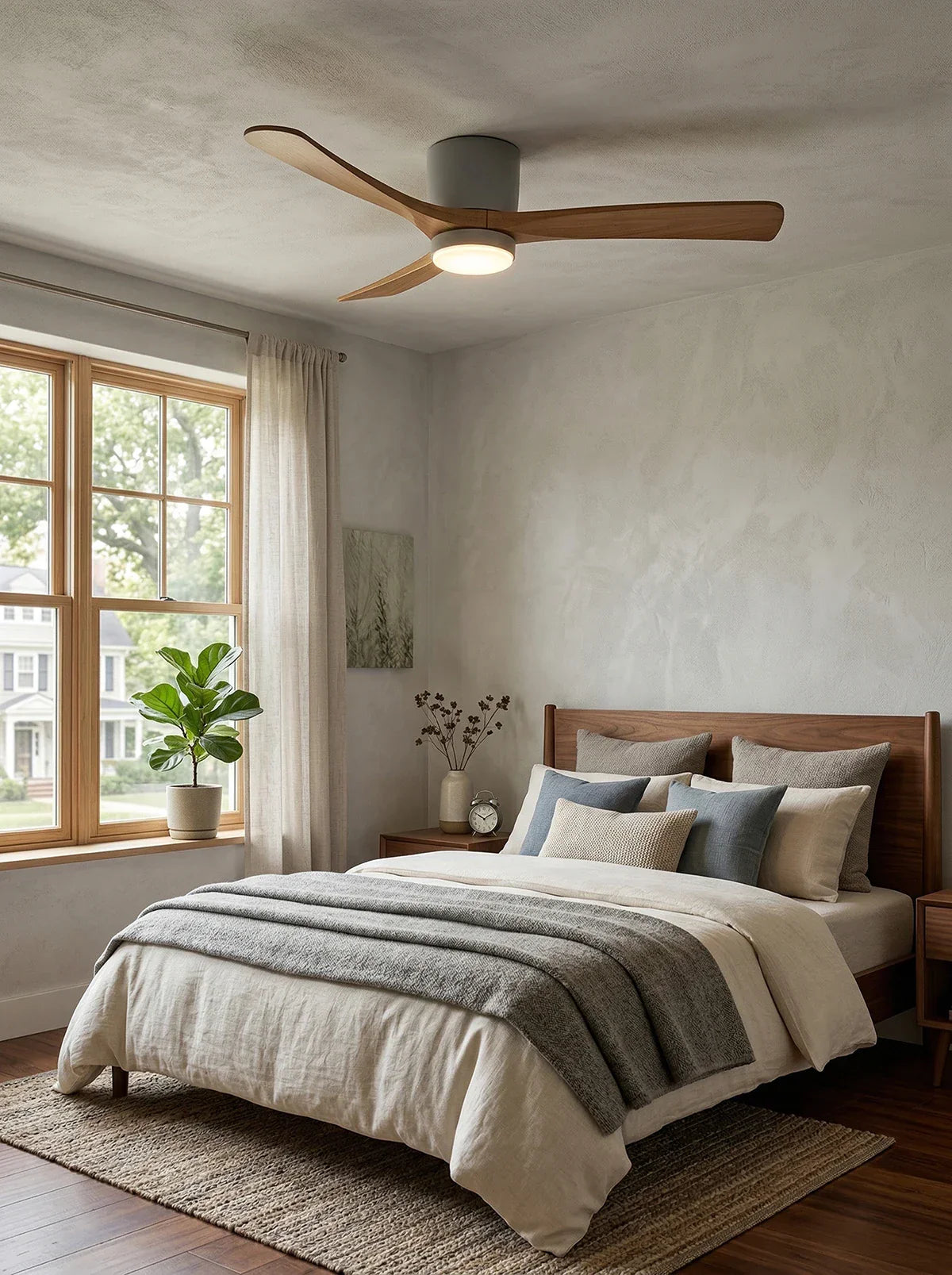 Modern Wooden Propeller Ceiling Fan Light