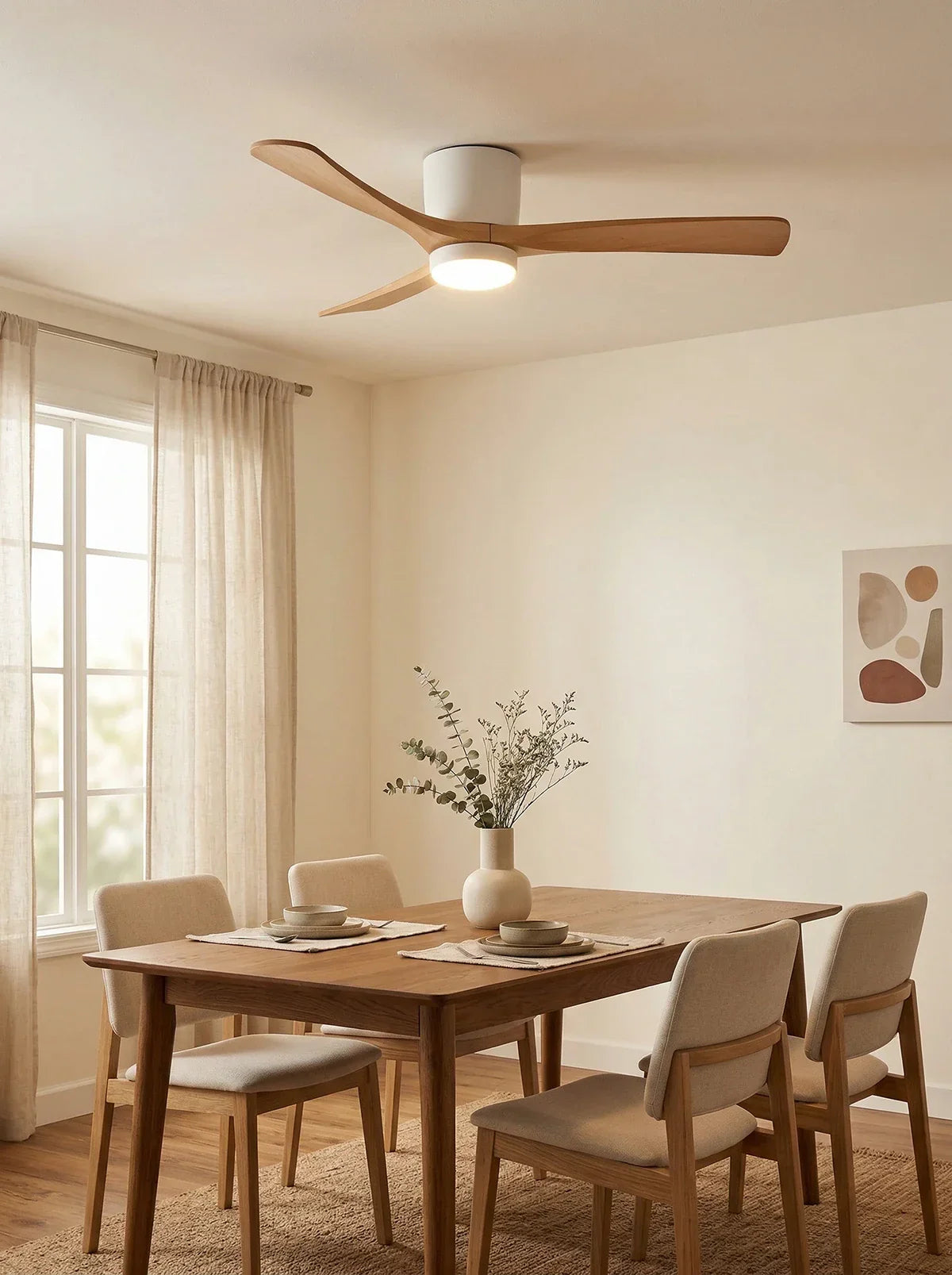 Modern Wooden Propeller Ceiling Fan Light