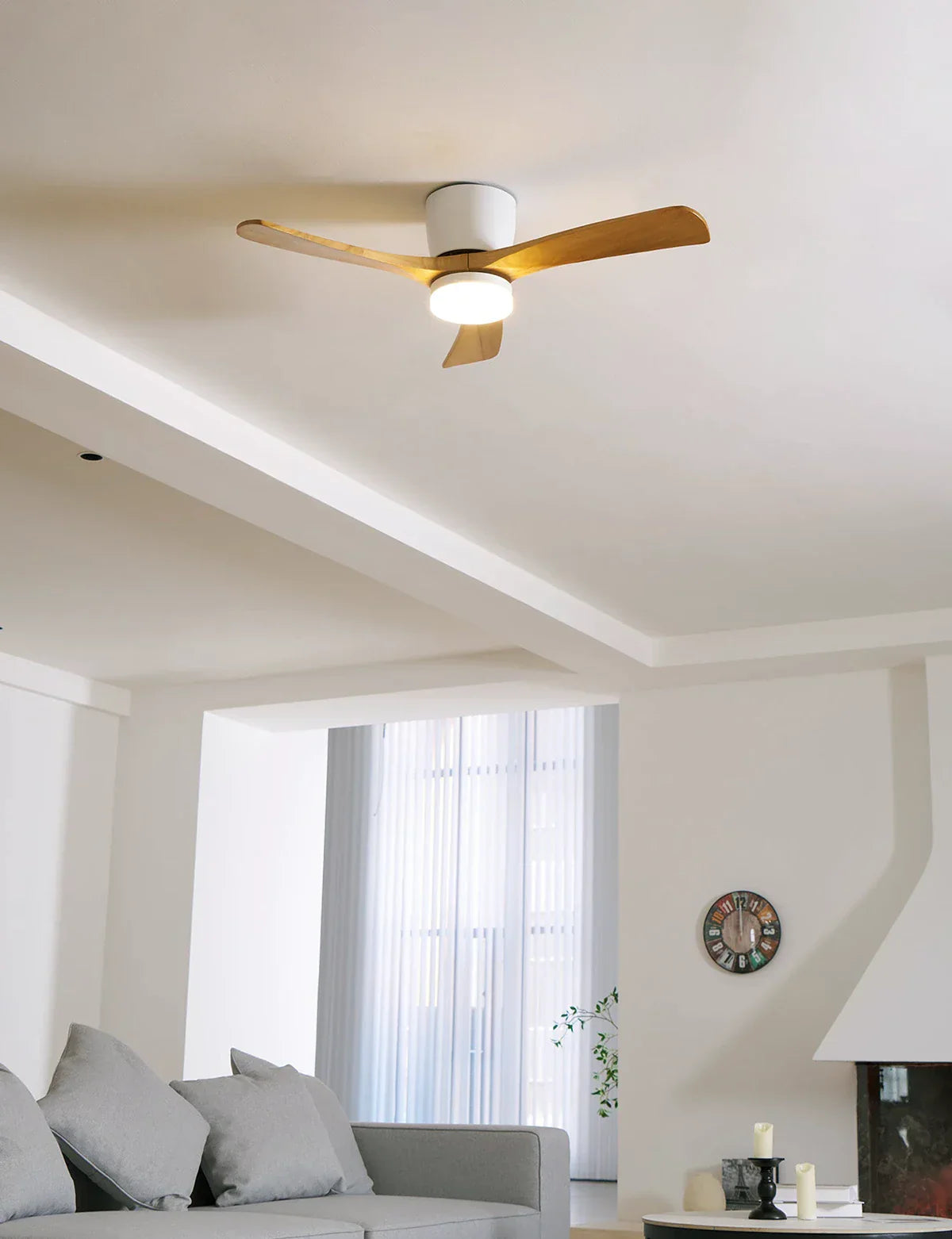 Modern Wooden Propeller Ceiling Fan Light
