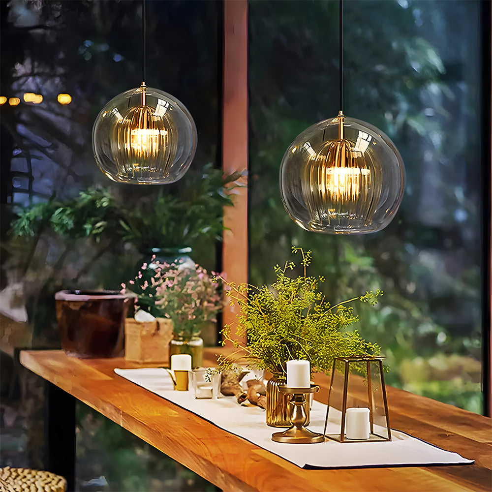 Spherical Glass Pendant Light