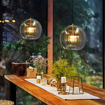 Spherical Glass Pendant Light