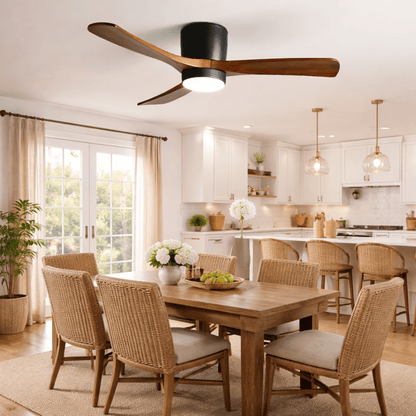 Modern Wooden LED Ceiling Fan Light
