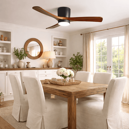 Modern Wooden LED Ceiling Fan Light