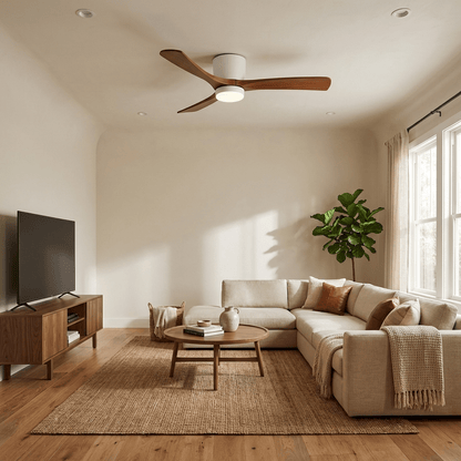 Modern Wooden LED Ceiling Fan Light