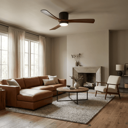 Modern Wooden LED Ceiling Fan Light