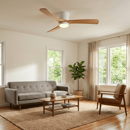 Modern Wooden LED Ceiling Fan Light