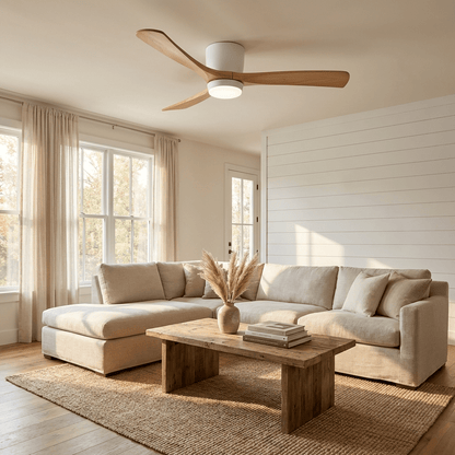 Modern Wooden LED Ceiling Fan Light
