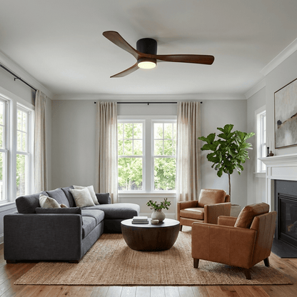 Modern Wooden LED Ceiling Fan Light