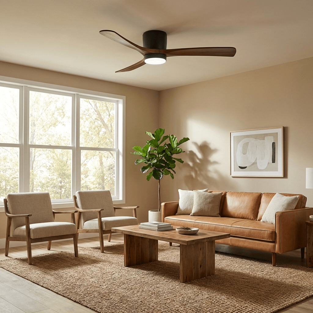 Modern Wooden LED Ceiling Fan Light