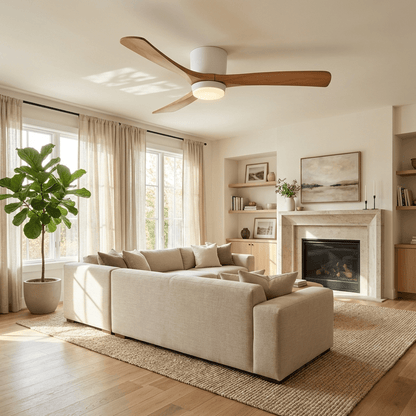 Modern Wooden LED Ceiling Fan Light