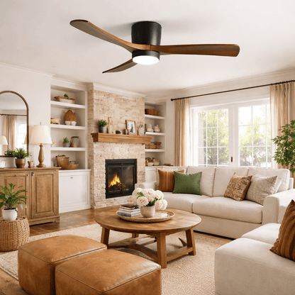Modern Wooden LED Ceiling Fan Light