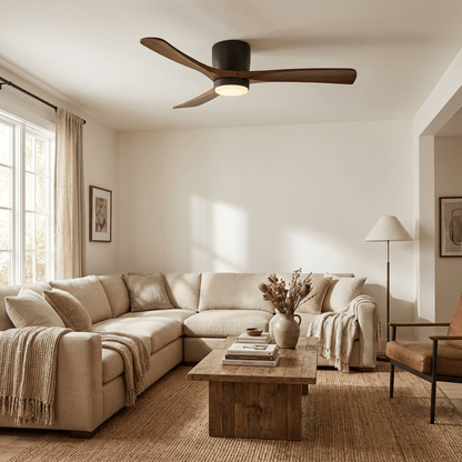 Modern Wooden LED Ceiling Fan Light