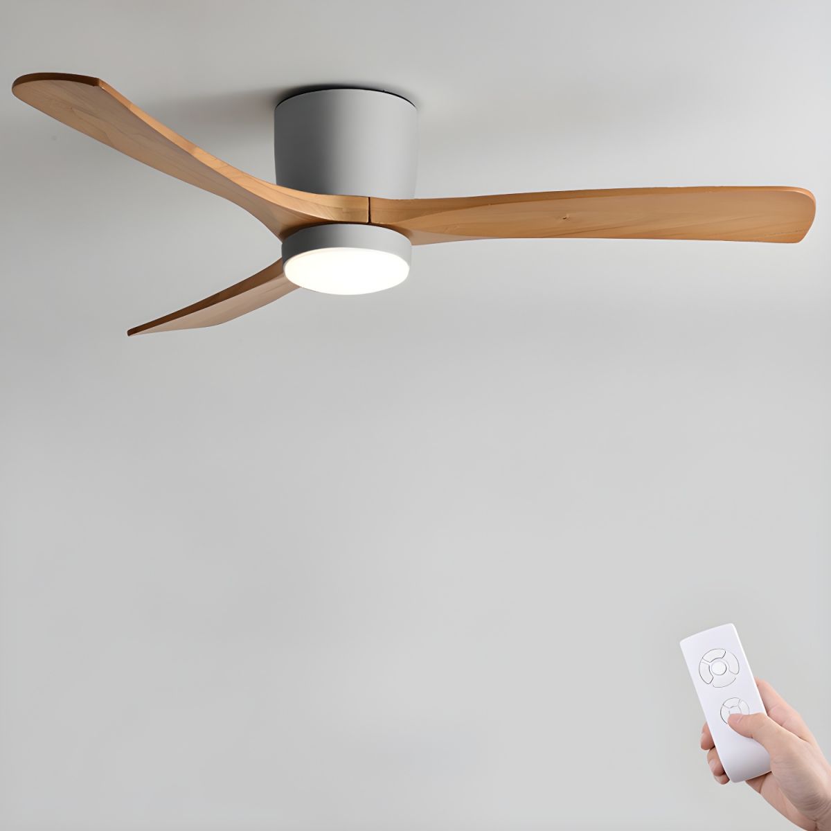 Modern Wooden LED Ceiling Fan Light