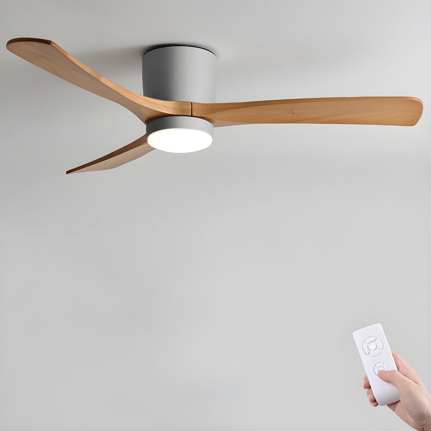 Modern Wooden LED Ceiling Fan Light