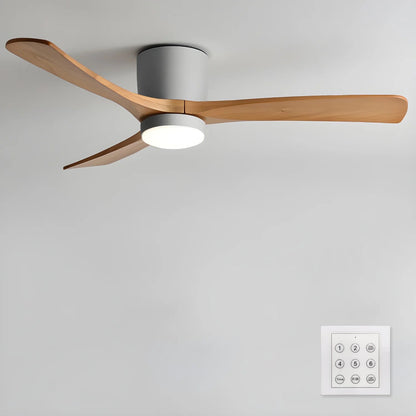 Modern Wooden LED Ceiling Fan Light