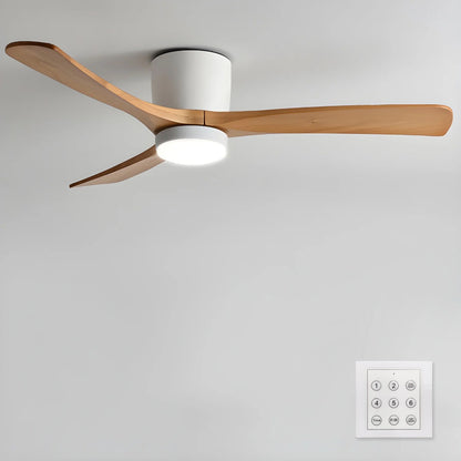 Modern Wooden LED Ceiling Fan Light