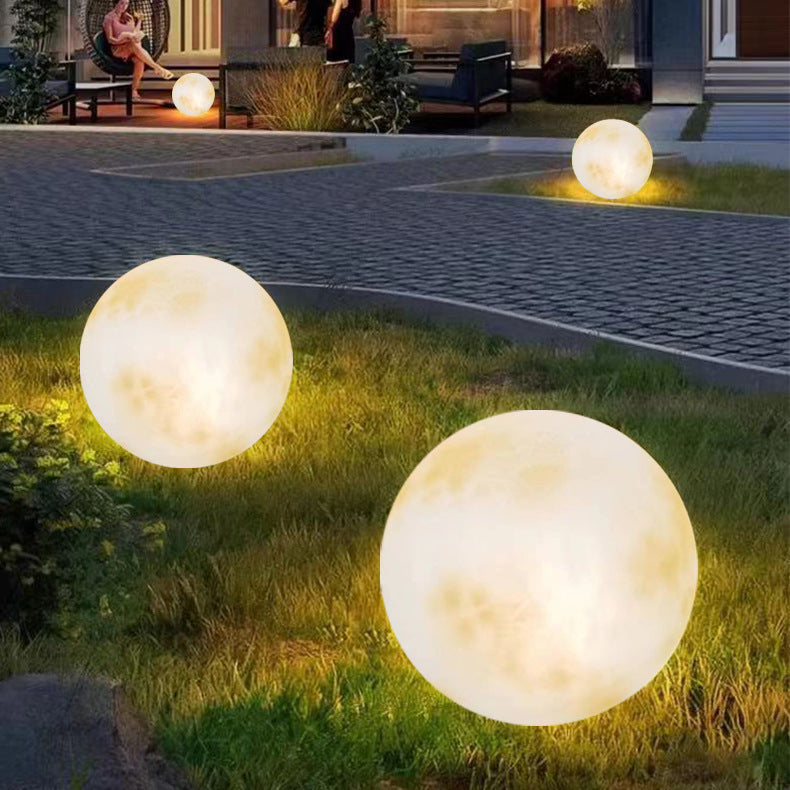 Solar garden light moon design