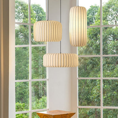 Elegant modern silk pendant lamp