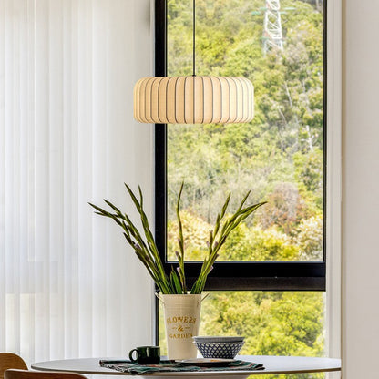 Elegant modern silk pendant lamp