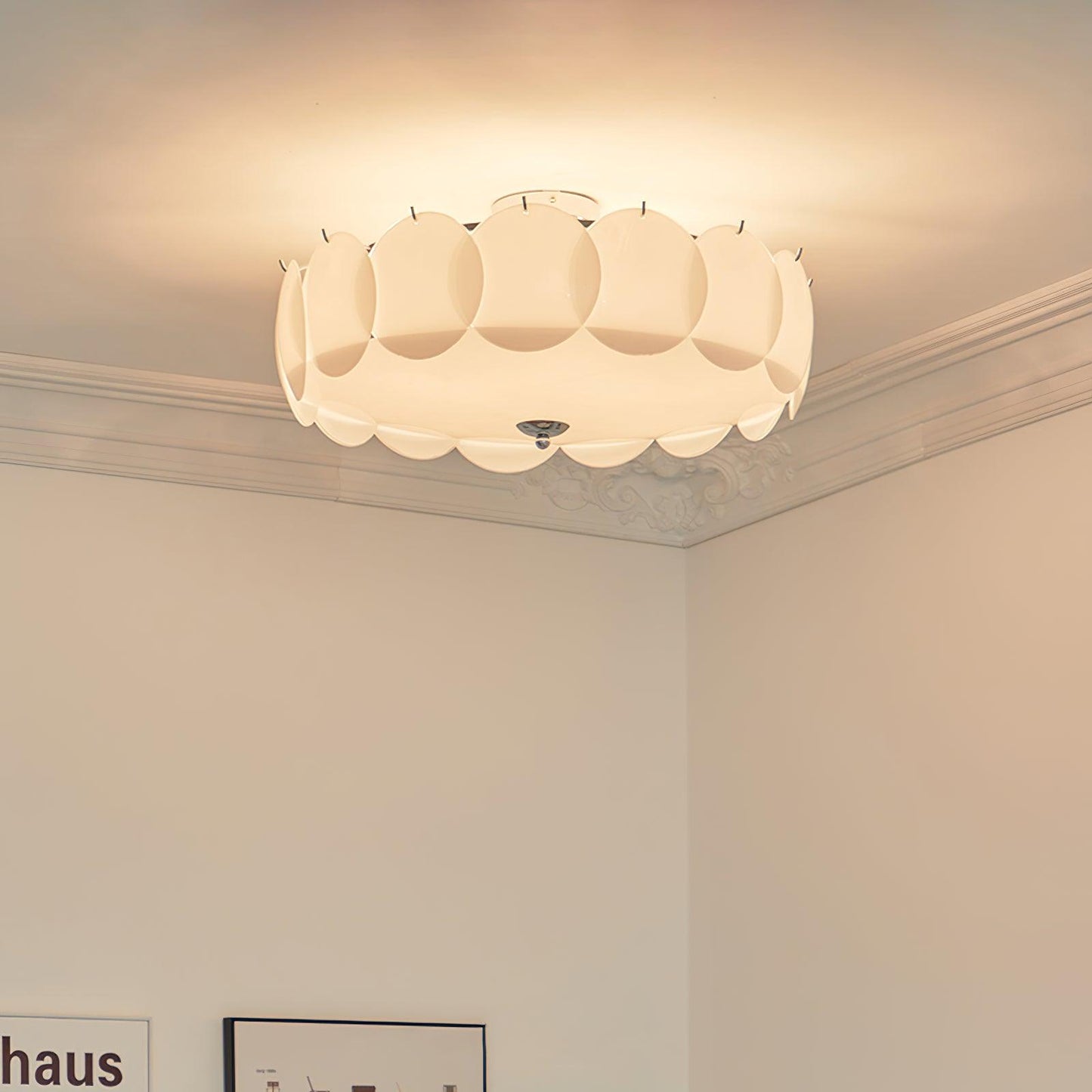 Petal Glass Semi-Flush Ceiling Light