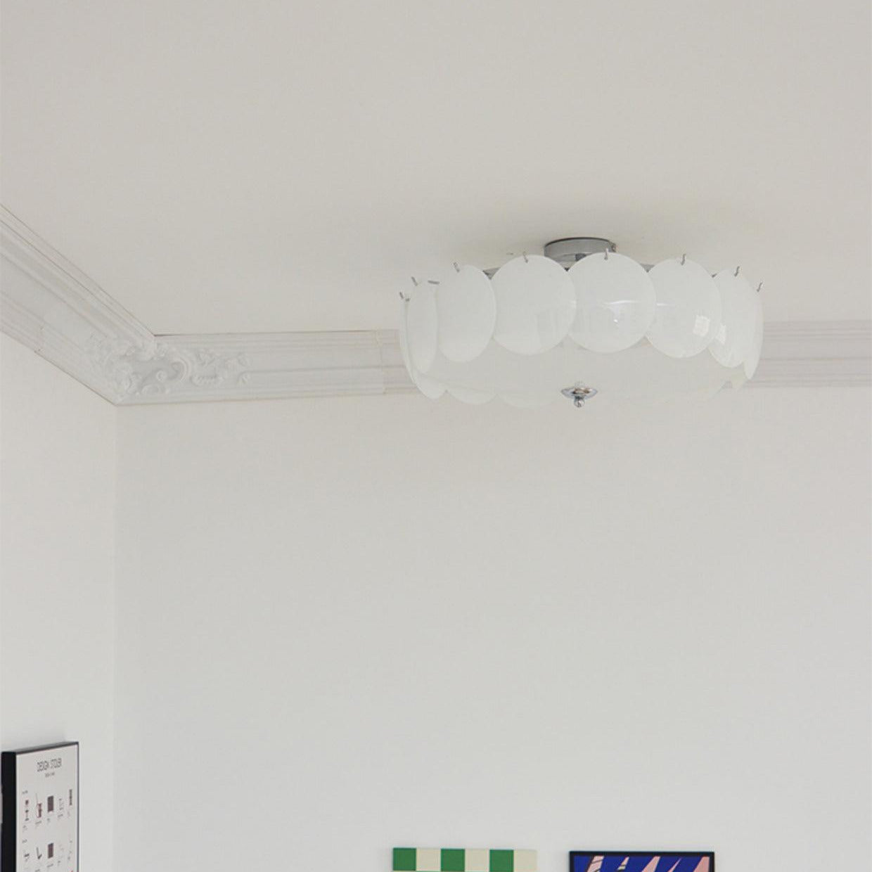 Petal Glass Semi-Flush Ceiling Light