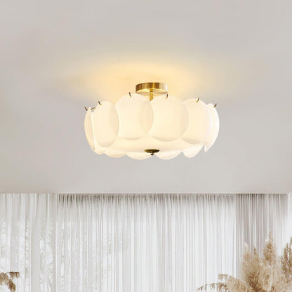 Petal Glass Semi-Flush Ceiling Light