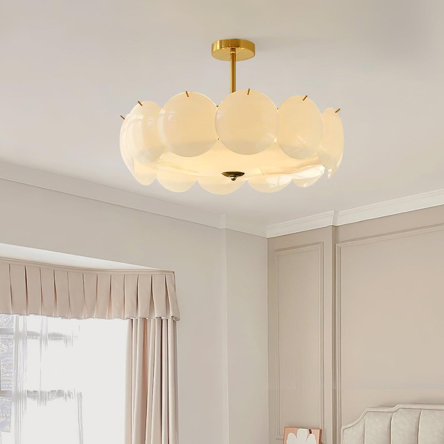 Petal Glass Semi-Flush Ceiling Light