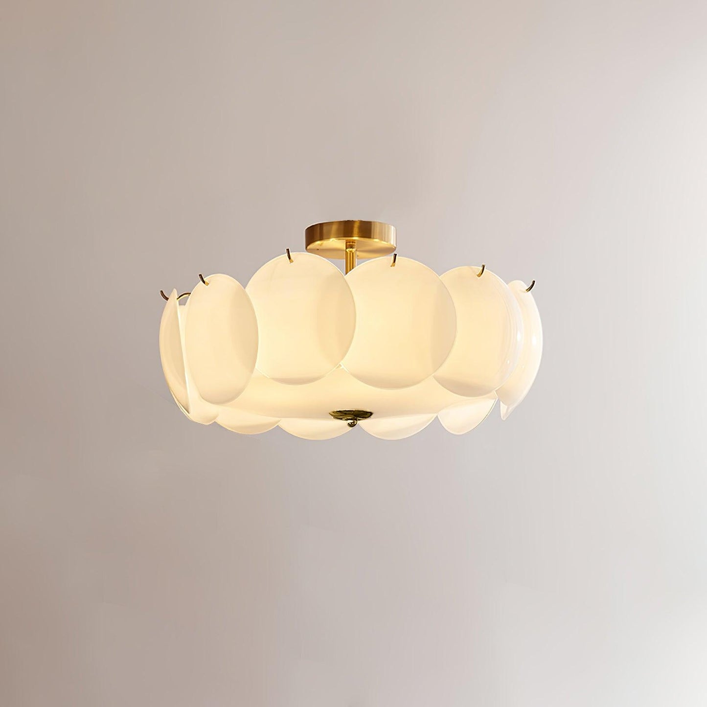 Petal Glass Semi-Flush Ceiling Light