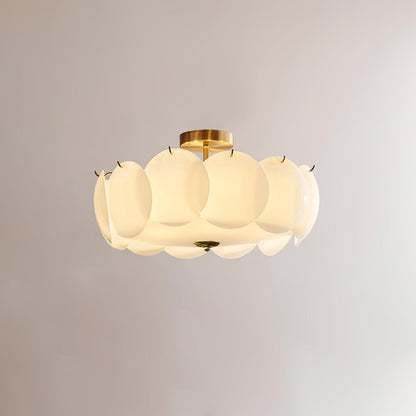 Petal Glass Semi-Flush Ceiling Light