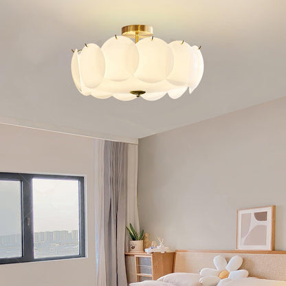 Petal Glass Semi-Flush Ceiling Light