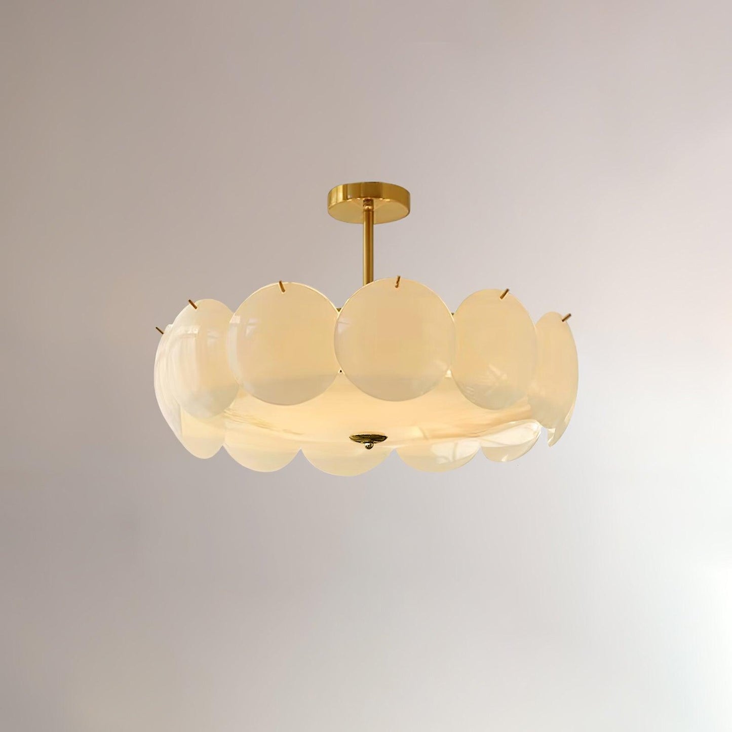 Petal Glass Semi-Flush Ceiling Light